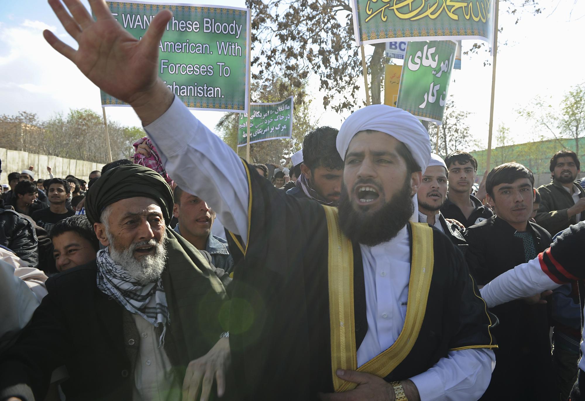 Des protestations contre l'autodafé ont aussi eu lieu à Kaboul. [Marai Shah]