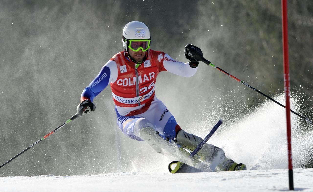 Septième, Markus Vogel signe le meilleur résultat de sa carrière sur la piste slovène de Kranjska Gora. [Keystone - Srdjan Zivulovic]