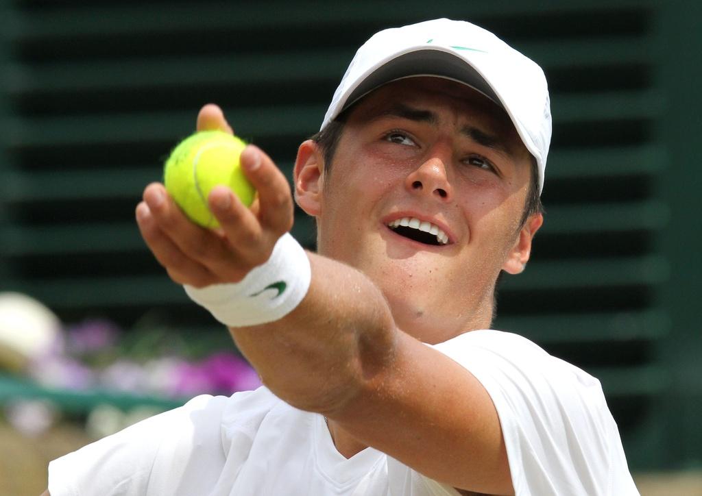 Bernard Tomic est rentré dans l'histoire de Wimbledon, à 18 ans seulement. [Keystone - FELIPE TRUEBA]