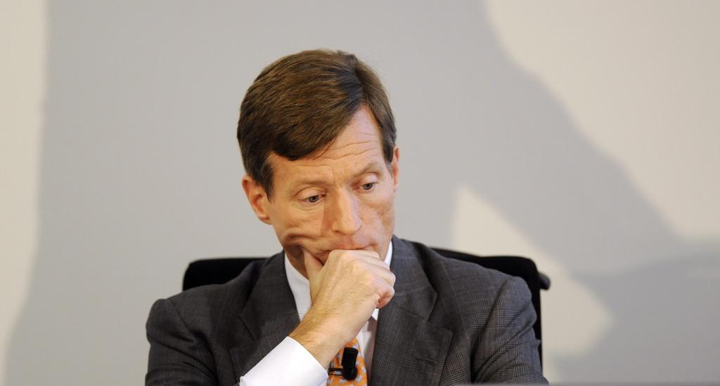 Le patron de Credit Suisse Brady Dougan n'affichait pas la mine des grands jours jeudi. [Walter Bieri]