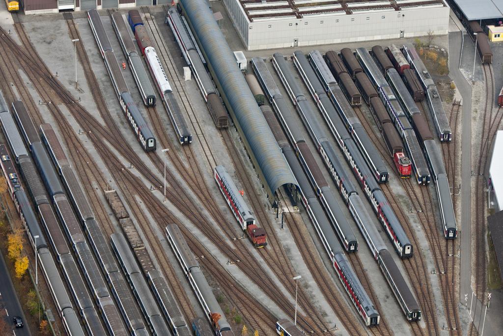 Le noeud ferroviaire d'Olten est un véritable point névralgique du trafic sur voies ferrées en Suisse. [KEYSTONE - ALESSANDRO DELLA BELLA]