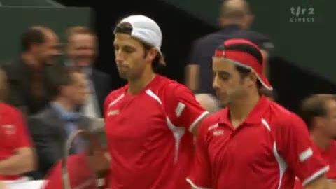 Tennis / Coupe Davis (Suisse - Portugal): double. Federer/Wawrinka commencent mal