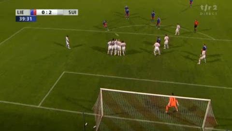 Football / Match amical / Liechtenstein-Suisse (0-2): Superbe parade de Benaglio sur un très bon coup franc du Liechtenstein