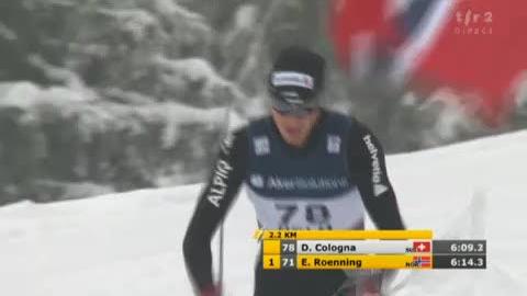 Ski nordique / Mondiaux d'Oslo (Holmenkollen): 15 km classique. Dario Cologne signe le 5e chrono au km 2,2