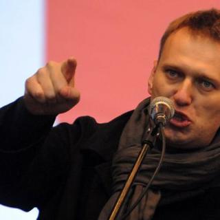 Le blogueur Alexeï Navalny prenant la parole lors d'un rassemblement à Moscou le 24 décembre 2011
