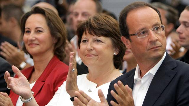 Ségolène Royal, Martine Aubry et François Hollande font partie des 6 candidats à l'investiture socialiste. [AP Photo/Bob Edme]