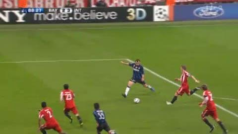 Football / Ligue des Champions (1/8e retour) : Bayern Munich - Inter Milan (2-3) 88e minute Pandev