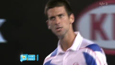 Tennis / Open d'Australie: Federer - Djokovic (demi-finale). 2e set: Djokovic réussit le break