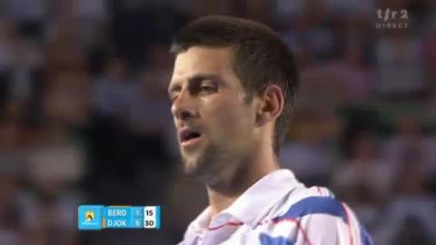 Tennis / Open d'Australie: La maîtrise de Djokovic ne laisse aucune chance à Berdych dans ce premier set remporté 6-1 par le Serbe