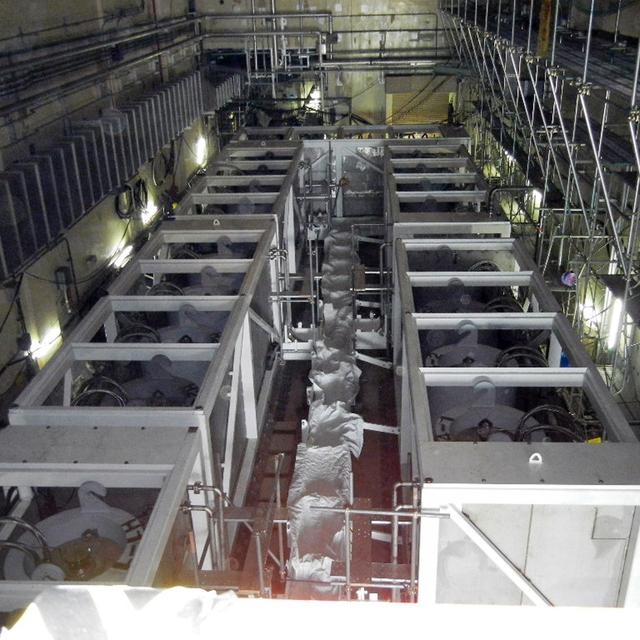 Installation de décontamination de l'eau radioactive dans la centrale nucléaire de Fukuschima, au Japon. [HO / TEPCO]