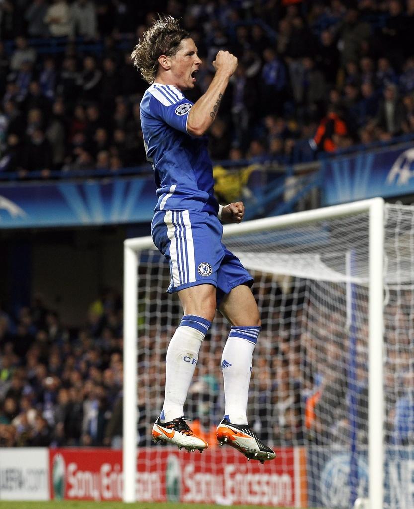 Auteur d'un doublé, Fernando Torres a enfin marqué en Ligue des Champions avec les "Blues". [KEYSTONE - Kerim Otken]