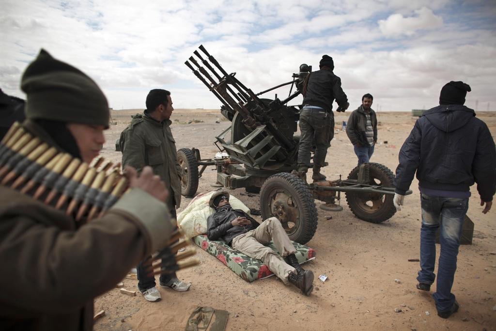 Les rebelles se préparent à l'offensive des forces loyalistes sur Benghazi. [KEYSTONE - Tara Todras-Whitehill]