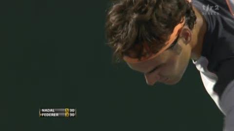 Tennis / Miami (finale): Nadal – Federer. L’Espagnol remporte le 1er set en 34 minutes, en prenant deux fois le service du Suisse (6-3)