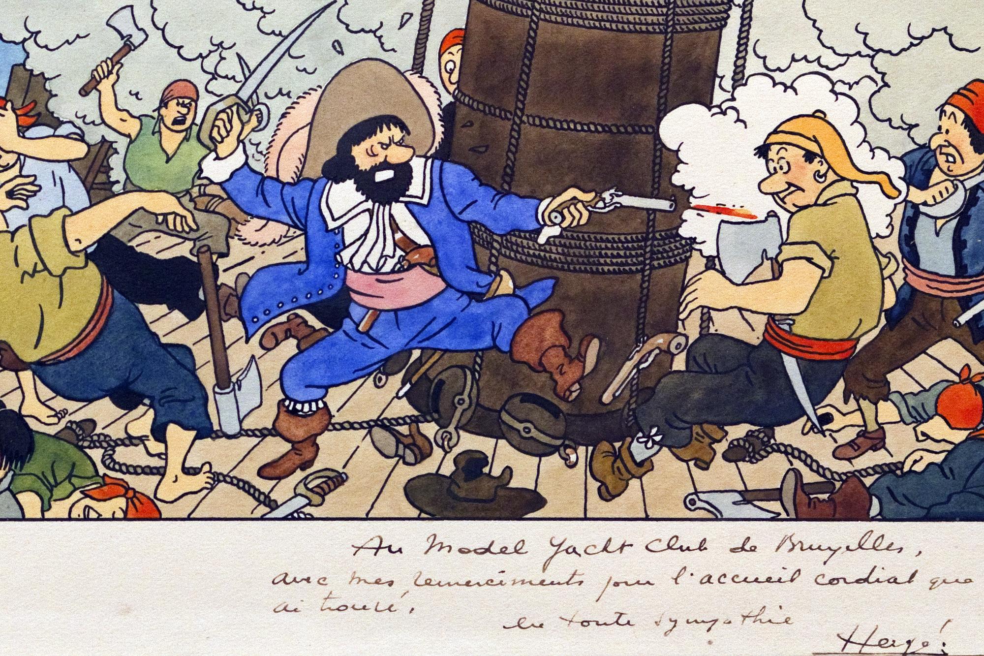 Hergé, planche vendue à plus d'un million de francs. [AFP - JOEL SAGET]