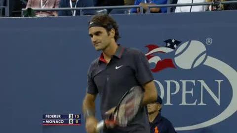 Tennis / US Open: Federer réussi une entrée en matière très convaincante contre Monaco. Il mène déjà 3-0 après moins de 10 minutes.
