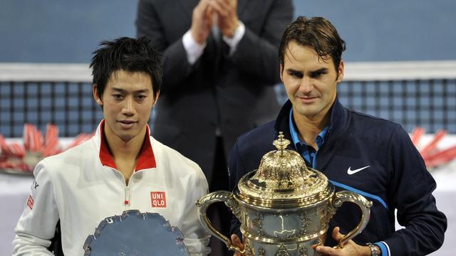 Roger Federer a logiquement dominé le jeune Japonais. [KEYSTONE - Georgios Kefalas]