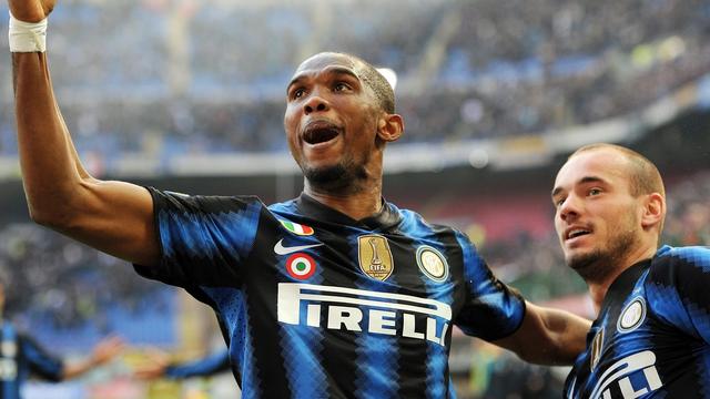 L'Inter aura besoin d'une grande performance d'Eto'o et Sneijder (à droite). [Daniele Dal Zennaro]