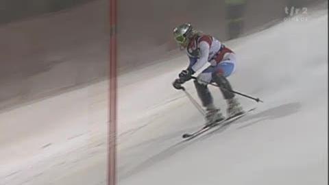 Ski alpin / slal,om nocturne de Zagreb (CRO): la 2e manche de Denise Feierabend (SUI)