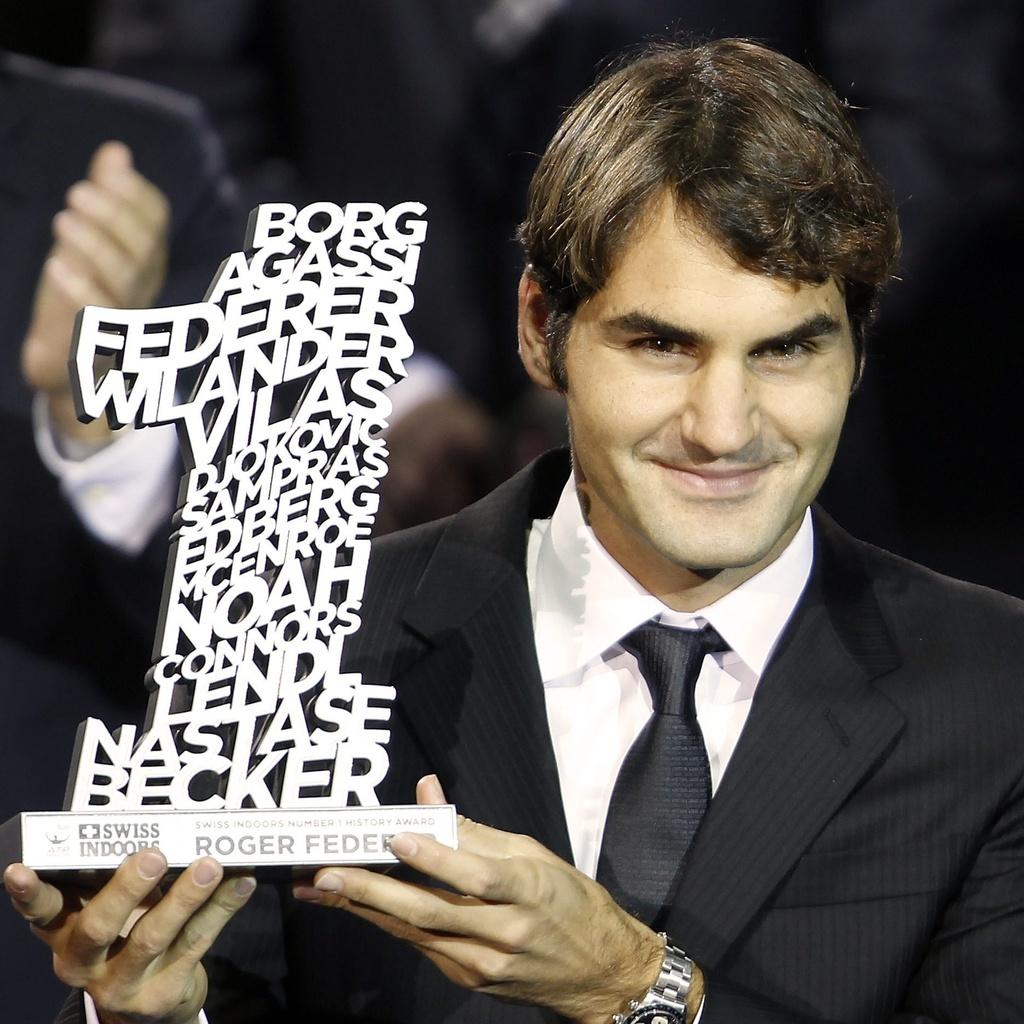 Roger Federer, en vrai "number one", a eu droit à un gala en son honneur mardi soir. [Alexandra Wey]