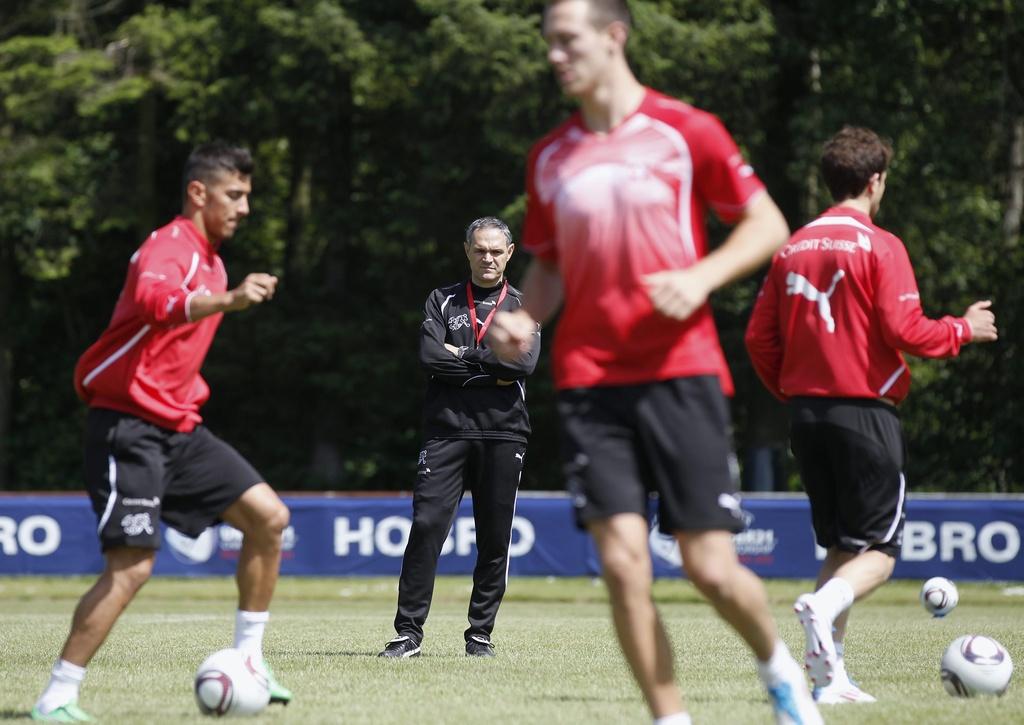 Pierluigi Tami reste très concentré avant de croiser le fer avec le Bélarus. [KEYSTONE - PETER KLAUNZER]