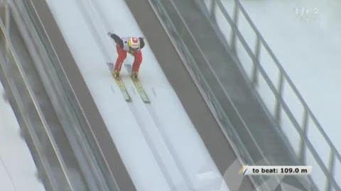 Ski nordique / Championants du Monde Oslo (Holmenkollen): le 1er saut de Marc Grigoli (SUI) + Andy Küttel (SUI)