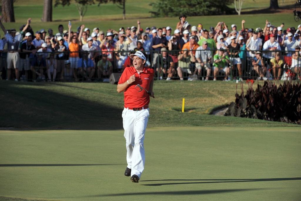 Keegan Bradley s'est imposé au terme du 3e trou du barrage. [Keystone - ERIK S. LESSER]