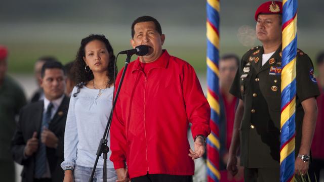 Hugo Chavez était accompagné par sa fille Rosa au moment de son départ pour Cuba. [Carlos Garcia Rawlins]