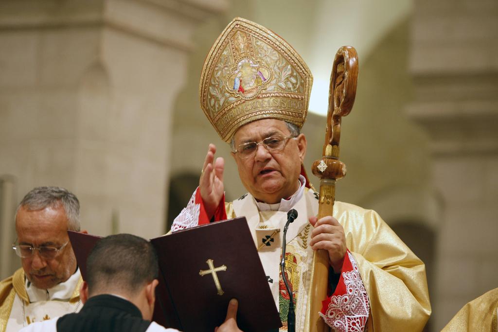 L'homélie de Monseigneur Fouad Twal, patriarche latin de Jérusalem, a eu un ton particulièrement politique ce Noël. [Majdi Mohammed]