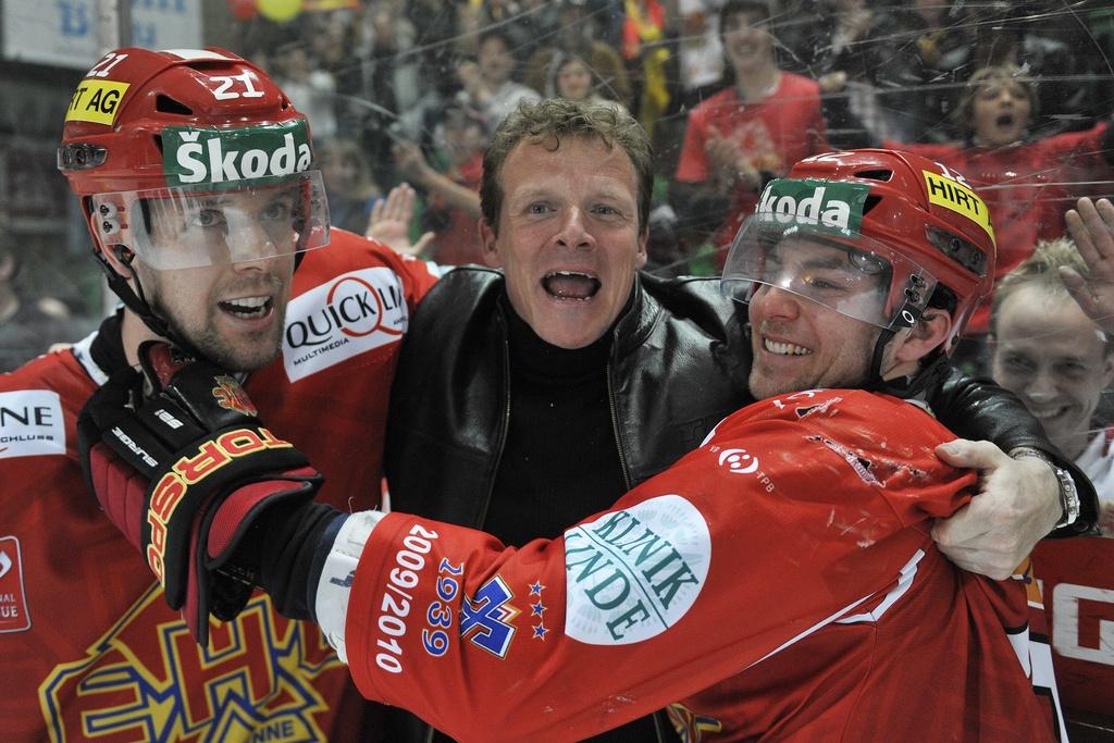 Peter, Schläpfer et Tschantré, un trio qui s'entend comme larrons en foire. [KEYSTONE - SANDRO CAMPARDO]