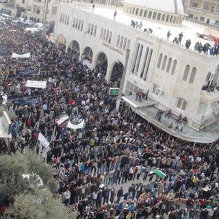Une manifestation contre le régime de Bachar el-Assad le 18 novembre 2011 à Kafranbel.