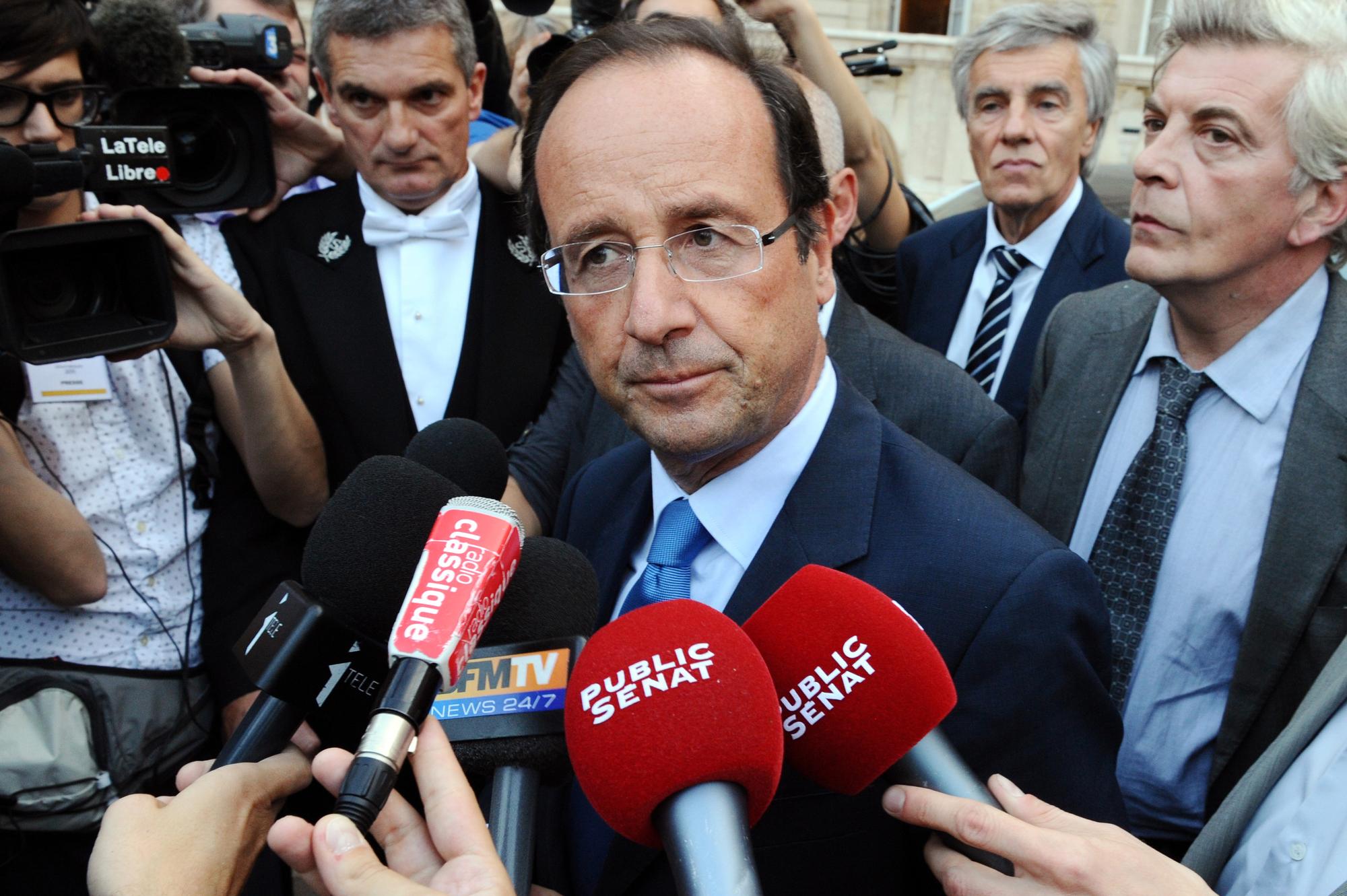 Donné favori de la gauche pour 2012, François Hollande a jugé la prise du Sénat "prémonitoire". [Miguel Medina]