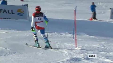 Ski alpin / Mondiaux de Garmisch (super-combiné): le slalom de Silvan Zurbriggen (SUI). Elimination