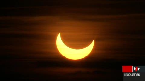 Une éclipse partielle du soleil était visible sur le continent européen mardi; reportage depuis l'observatoire de Saint-Luc (VS)