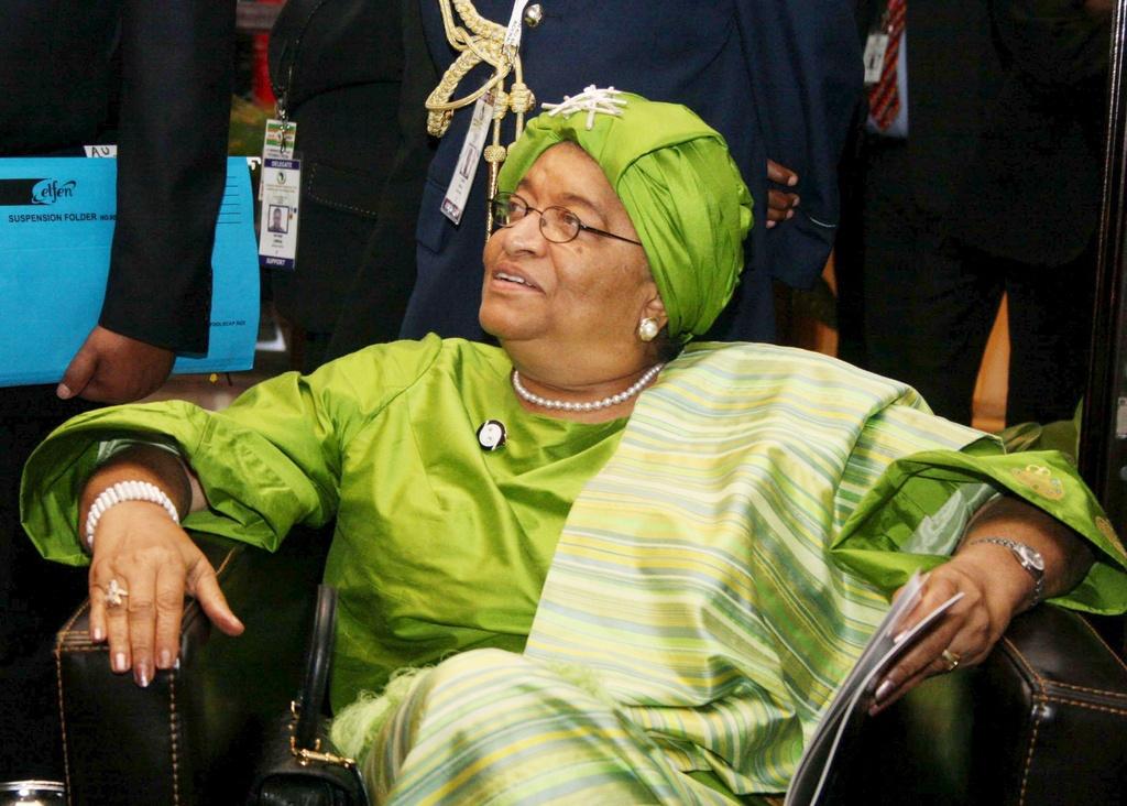 La présidente du Liberia, Ellen Johnson Sirleaf, a reçu le prix Nobel de la Paix conjointement avec Leymah Gbowee et Tawakkol Karman. [KEYSTONE - Sabri Elmhedwi]