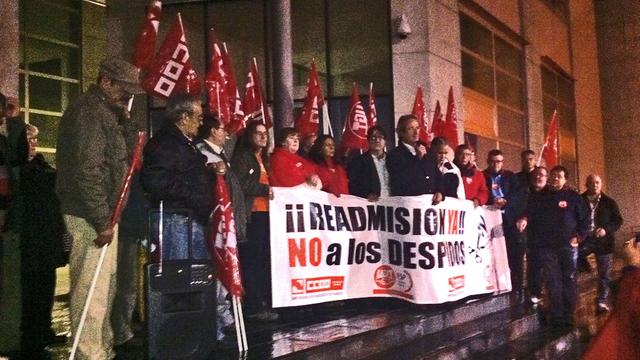 Manifestation à Parla, ville de la banlieue sud de Madrid. Les syndicats protestent contre le licenciement de 66 employés. [Valérie Demon]