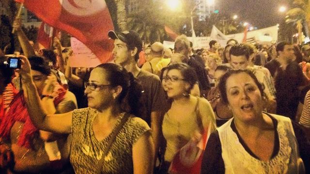 Manif des femmes, lundi 13 août à Tunis. [Magali Philip]