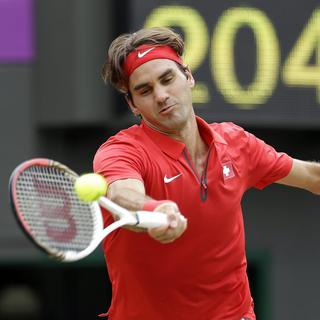 Roger Federer lors de son match contre Denis Istomin, le 1er août 2012. [Mark Humphrey]