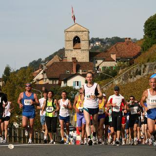Des coureurs lors du marathon de Lausanne. [Dominique Favre]