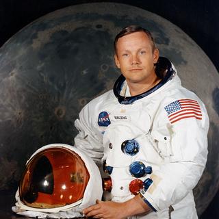 Portrait de l'astronaute Neil Armstrong après le succès de sa mission sur la lune en 1969. [NASA]