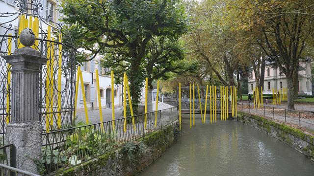 Un pont visuel pour marquer la fusion. [Nouveau Musée de Bienne]