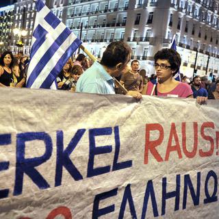 Les manifestants sont dans la rue, à Athènes, depuis lundi. [Louisa Gouliamaki]