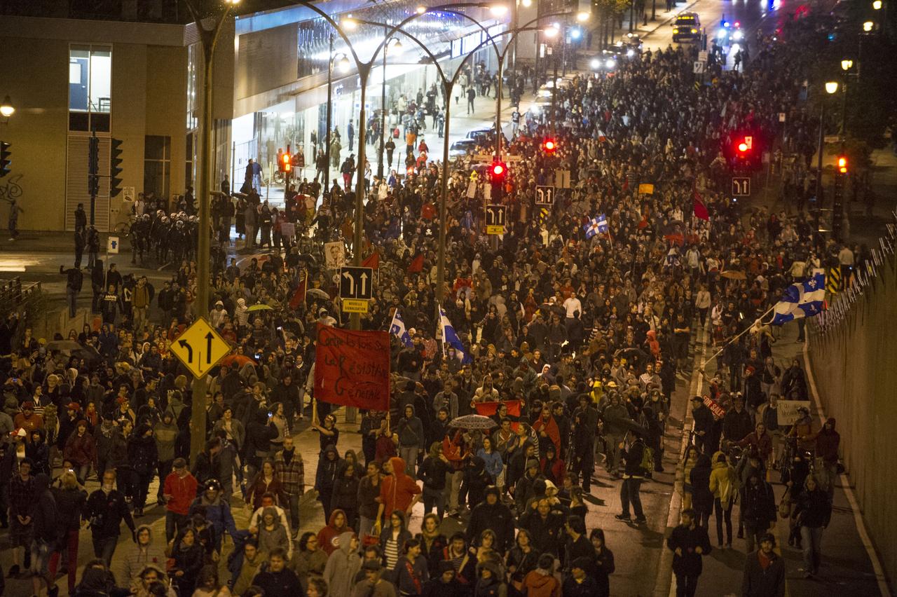 Depuis plusieurs jours, les manifestations se succèdent, à Montréal notamment. [AFP - Rogerio Barbosa]