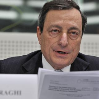 Le président de la Banque centrale européenne (BCE) Mario Draghi a confirmé jeudi que les responsables politiques grecs étaient arrivés à un accord sur le nouveau plan de rigueur. [Georges Gobet]