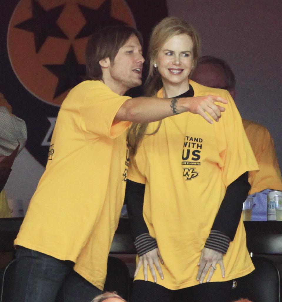Le chanteur de country Keith Urban et son épouse Nicole Kidman font partie des supporters des "Preds". [Keystone - Mark Humphrey]