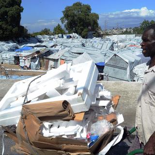 Une année après le séisme, le 12 janvier 2012, à Port-au-Prince, en Haïti. [Thony Belizaire]
