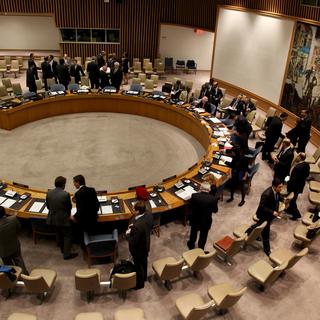 Des membres du Conseil de sécurité de l’ONU le 14 avril 2012. [Craig Ruttle]