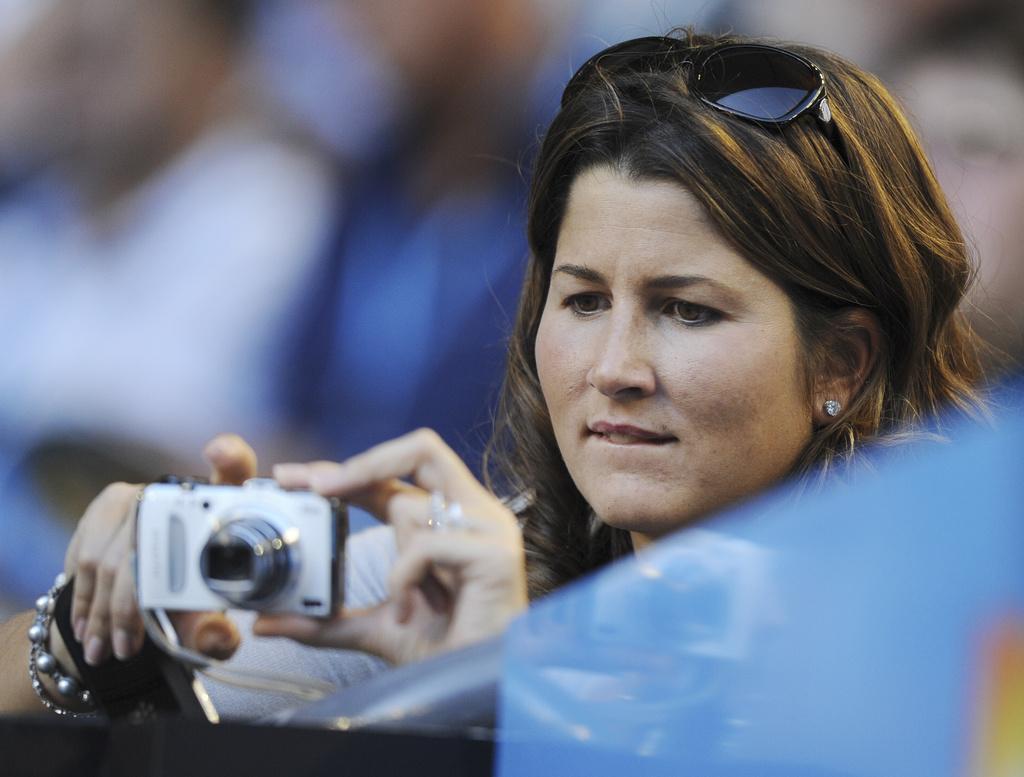 Mirka Federer a amené toute la famille au match. [KEYSTONE - Andrew Brownbill]