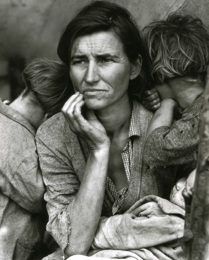Chargée de montrer la misère des populations rurales: la photo de Dorothea Langes "Migrant Mother" est mondialement connue. [elysee.ch - Dorothea Lange]