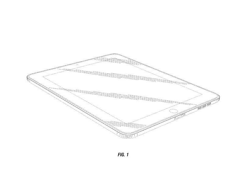 Sous le brevet  D670286 S, Apple a obtenu la propriété du design rectangulaire aux bords arrondis, mais sans précisions sur les dimensions.