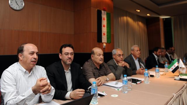 Le Conseil national syrien en réunion à Istanbul pour désigner son nouveau président. [BULENT KILIC]